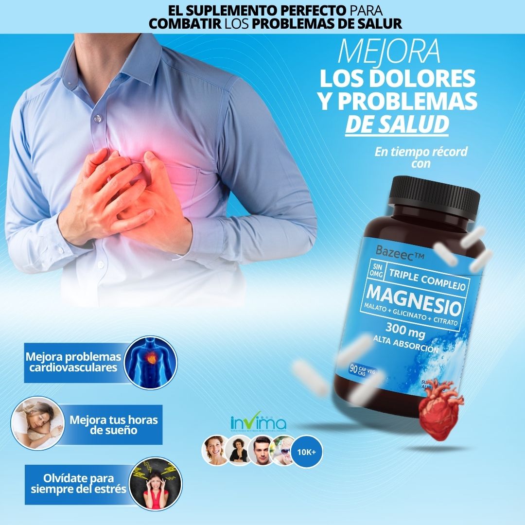 Bazeec® Nuevo magnesio triple complejo: Elimina cualquier problema de salud