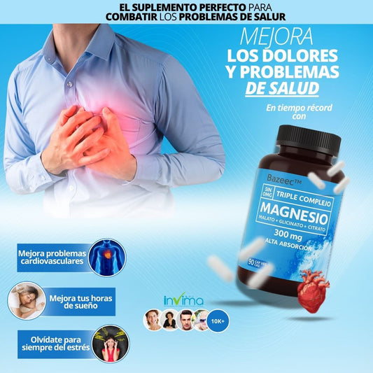 Bazeec® Nuevo magnesio triple complejo: Elimina cualquier problema de salud
